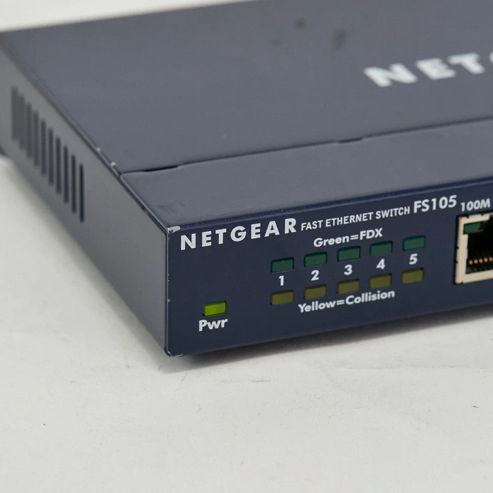 NETGEAR FS105 5 Port Fast Ethernet Network Switch with Power Adapter